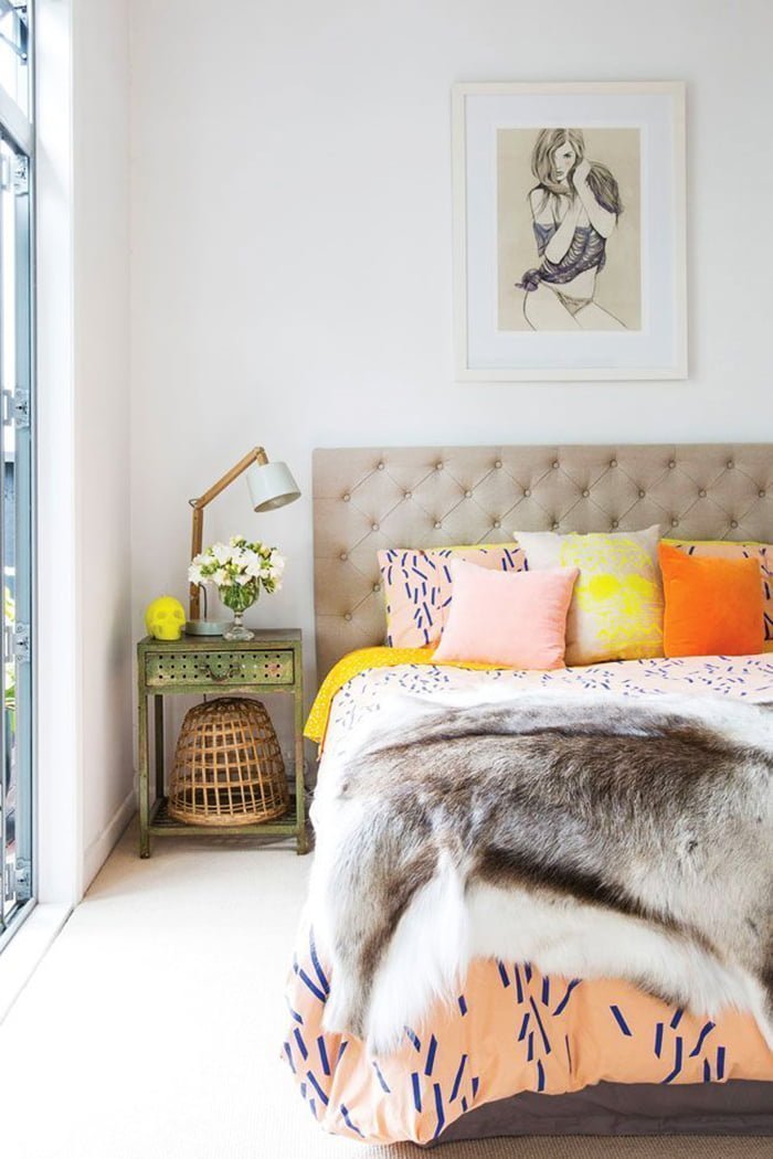 Funky and Eclectic in Fur Bedroom Design Idea