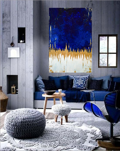 Cool Blue Living Room Decor Idea