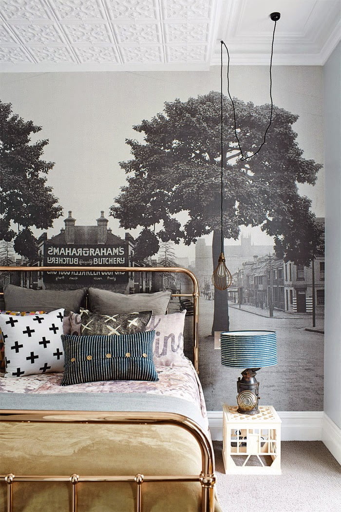 A Smart Use for Wallpaper Bedroom Design Idea