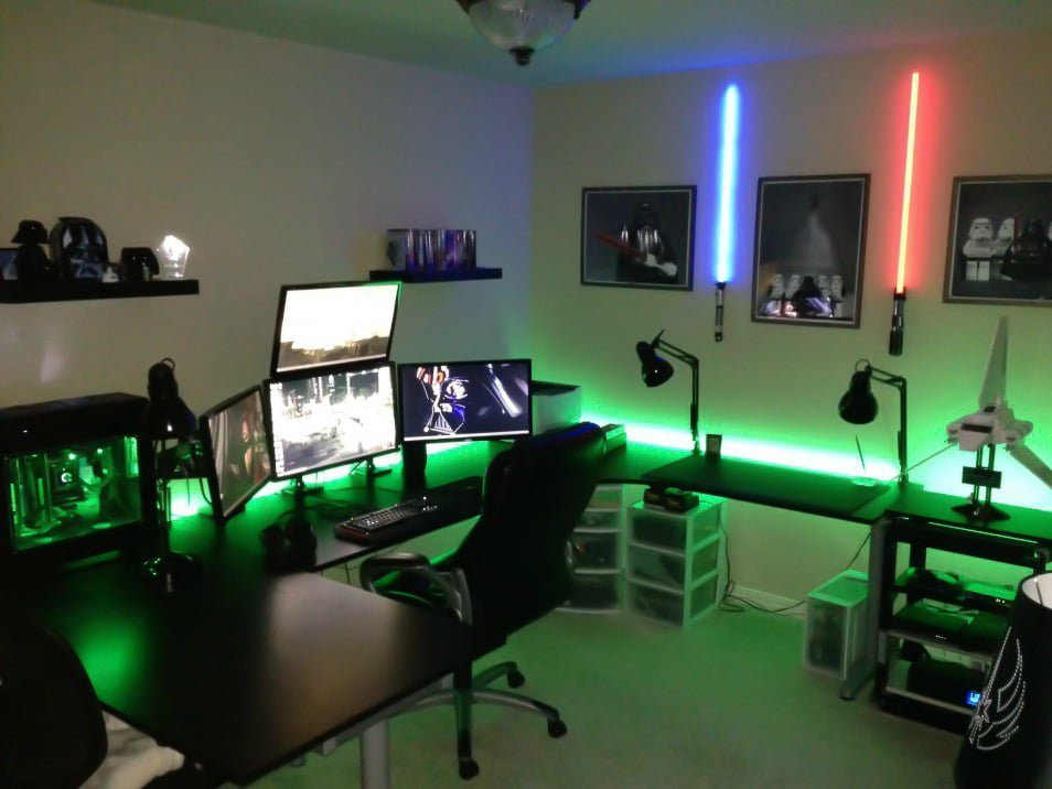 47 Epic Video Game Room Decoration Ideas For 2022   01 Force Awakens Star Wars Room Idea Homebnc 