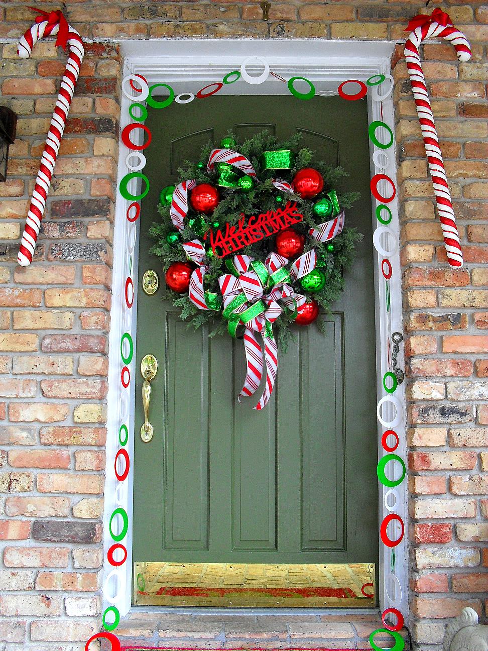 Welcome To Candy Cane Lane Door Decoration