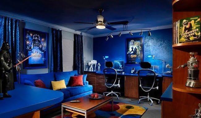 10 blue video gamer room decor homebnc