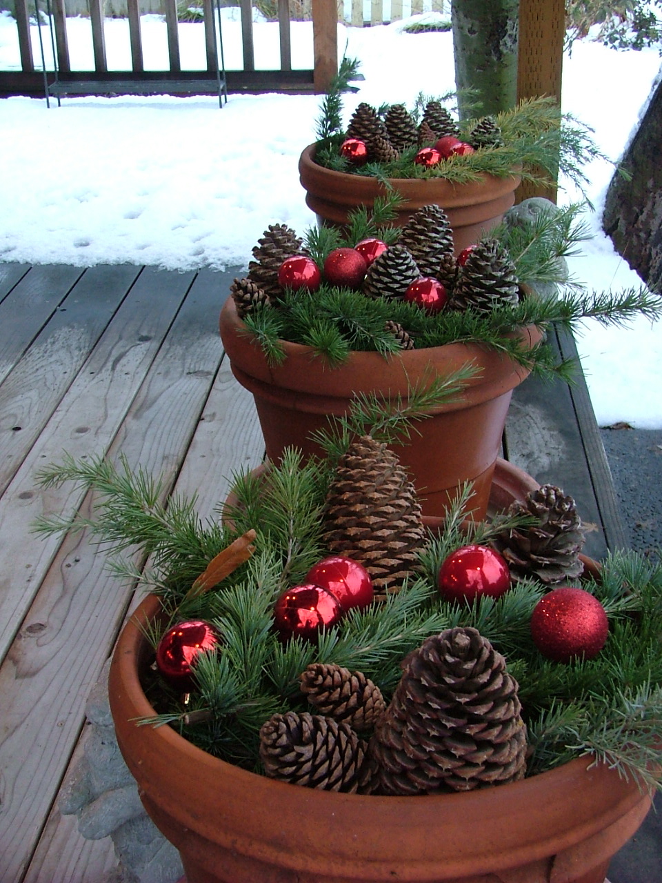 Potted Pine Comb Glory Christmas Decoration