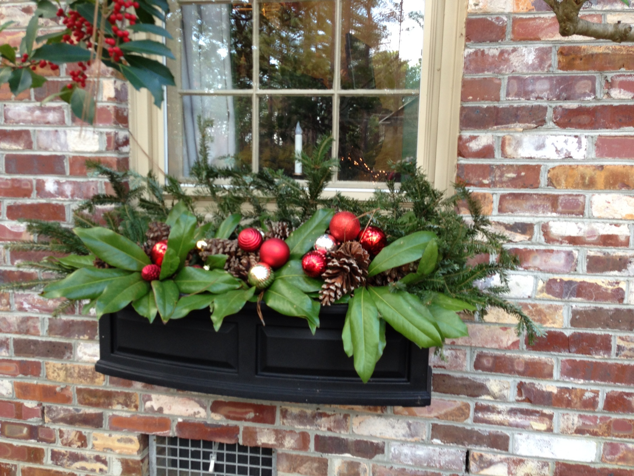 Winter Holiday Planter Xmas Decor