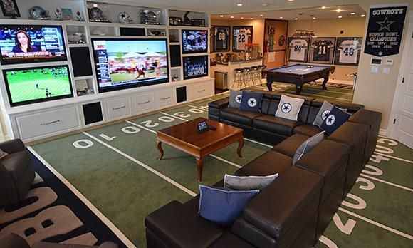 In the End Zone of Entertainment Man Cave Decor