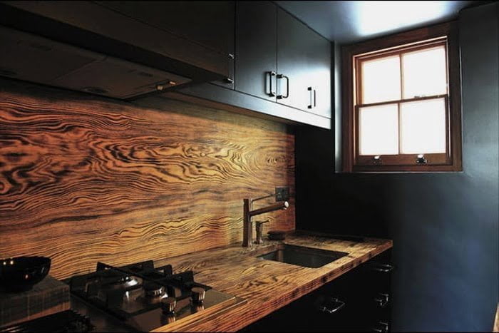 Rustic Wooden Backsplash