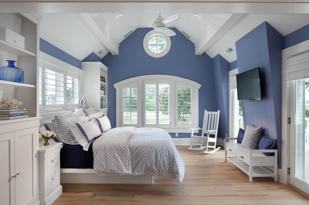 white and blue bedroom furniture