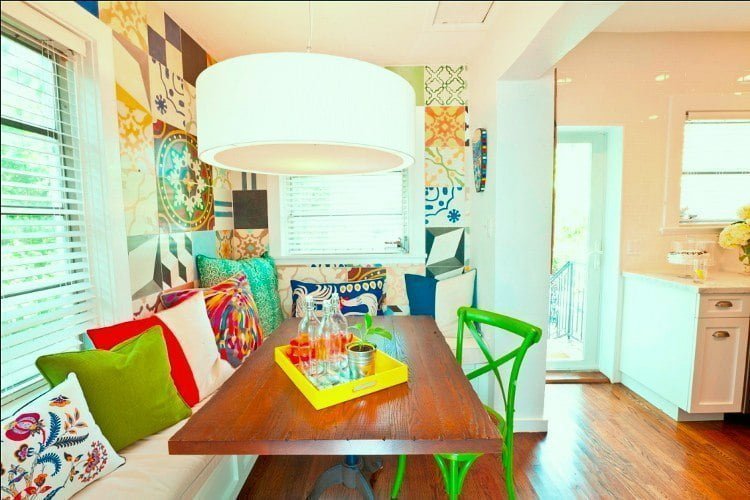 colorful breakfast nook