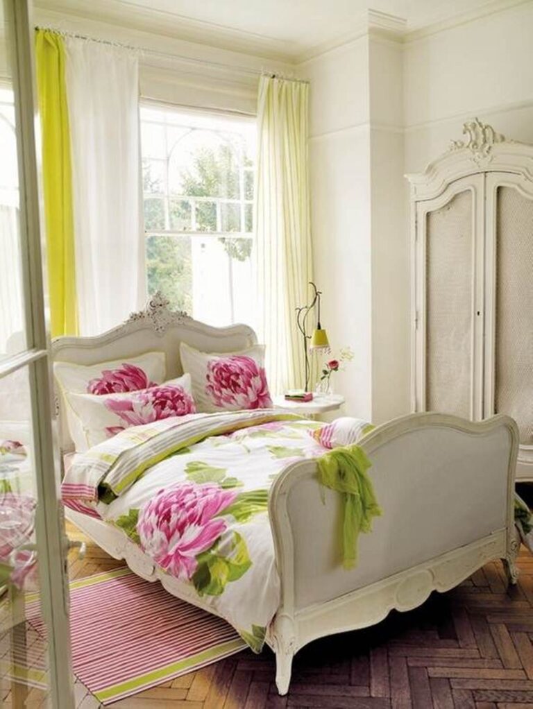 34 Floral Power White Bedroom Decoration Idea Homebnc 768x1022 