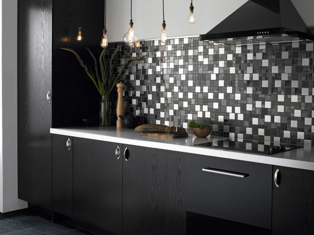 black and white kitchen wall tiles