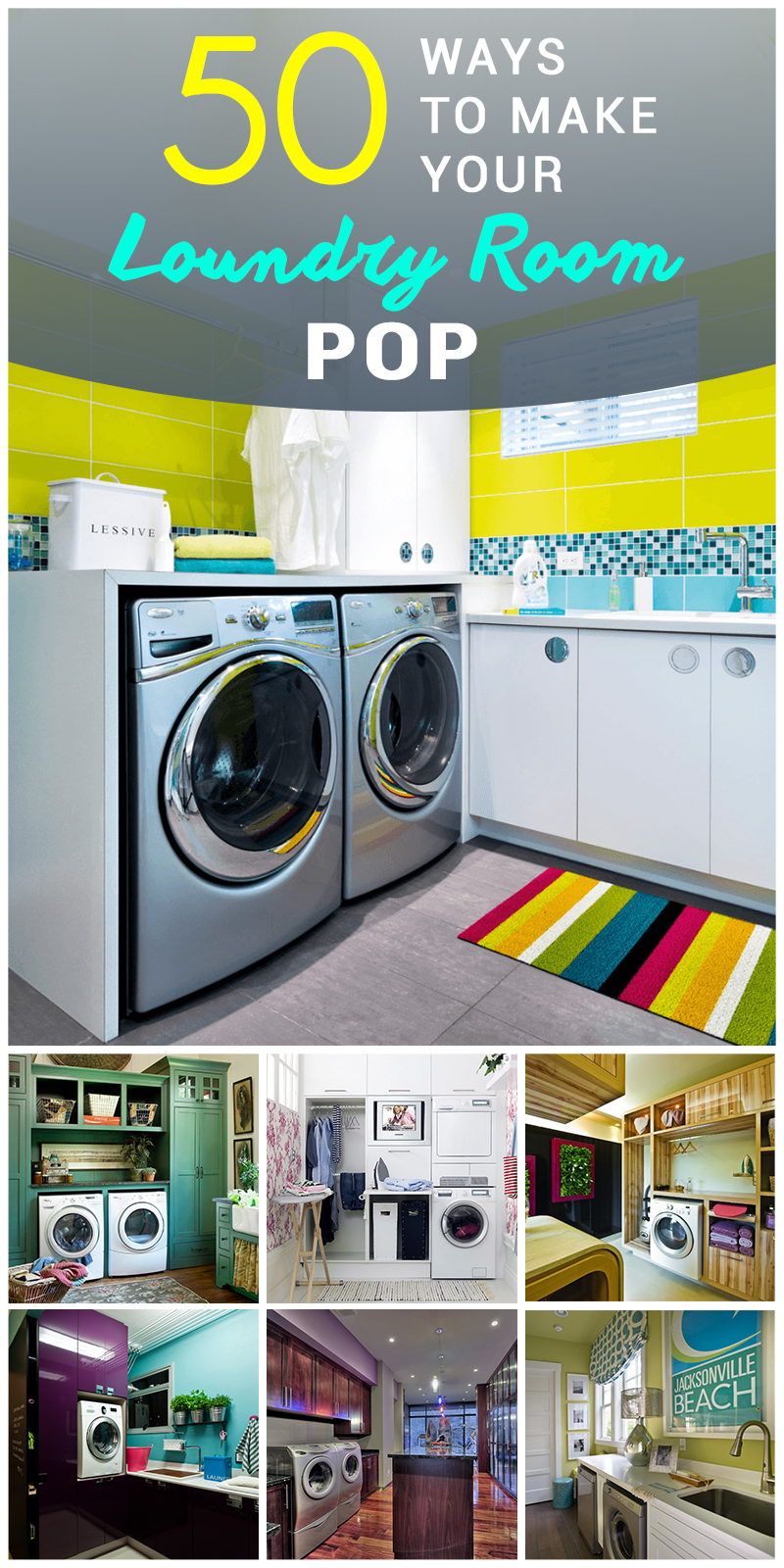 colorful laundry room design