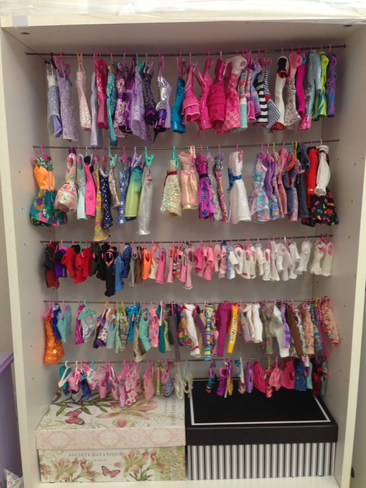 doll closet with hangers