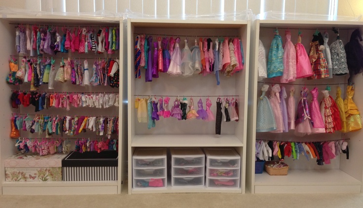 doll closet with hangers