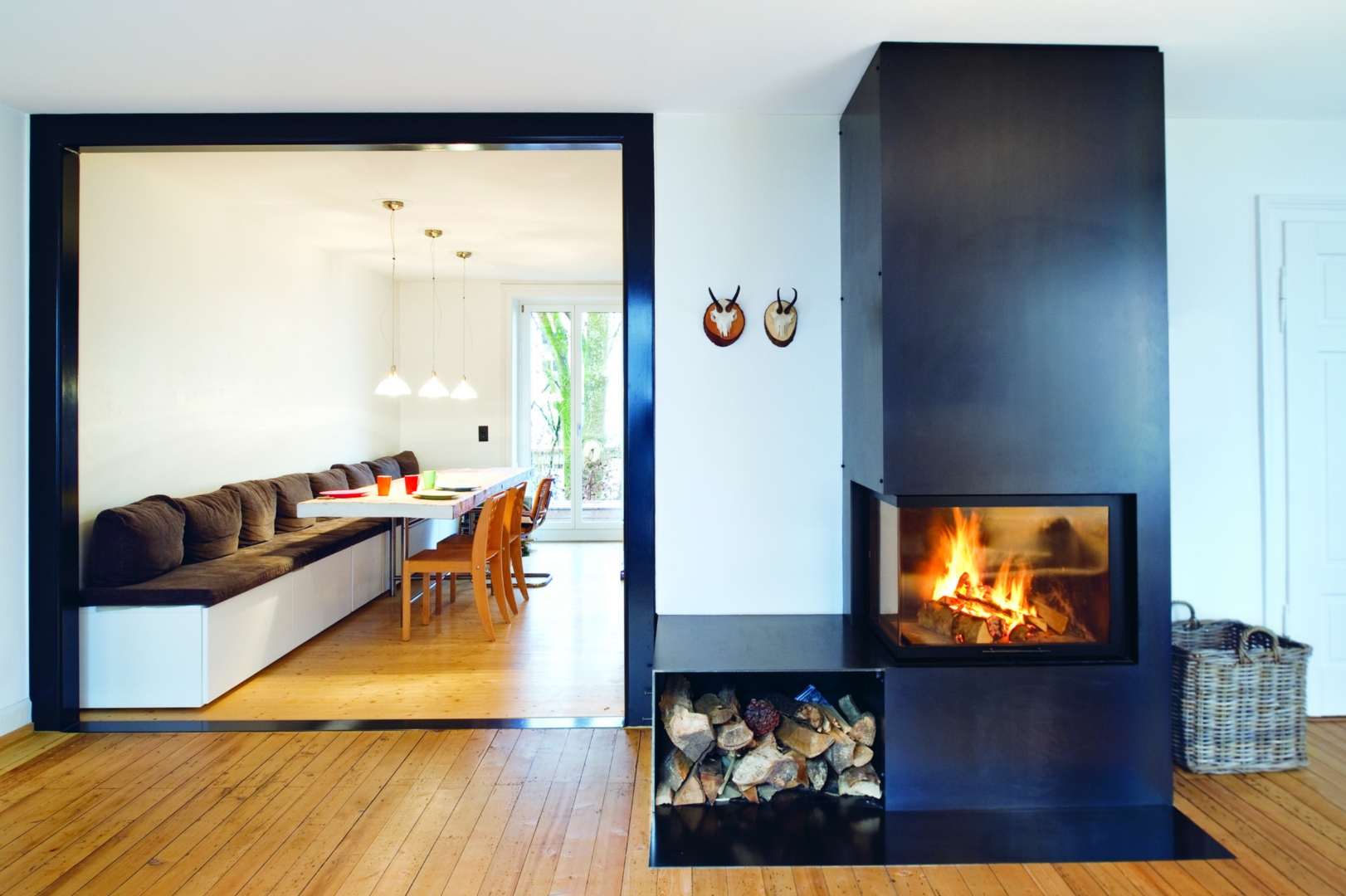 A modern fireplace instantly become a breathtaking focal point for any room