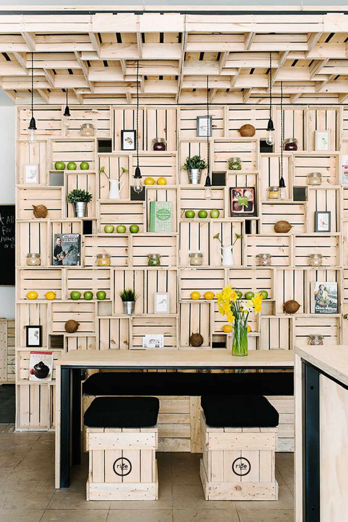 Wooden Kitchen Bench with Matching Back Splash