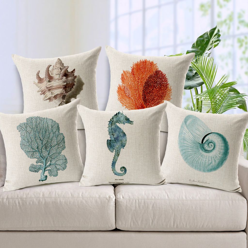 Coral decorative pillows for summer decoration