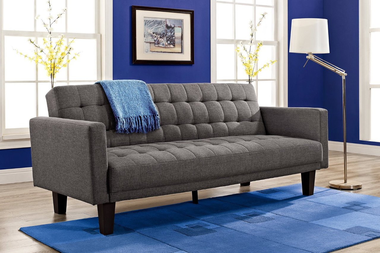 Sleeper Sofa - DHP Sienna Sofa Sleeper, in Gray