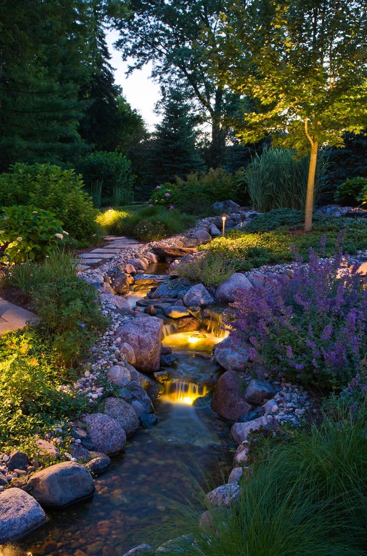 Lighted Waterfall