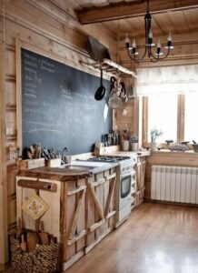 A Chalkboard Makes A Unique Addition To A Cabin Style Rustic