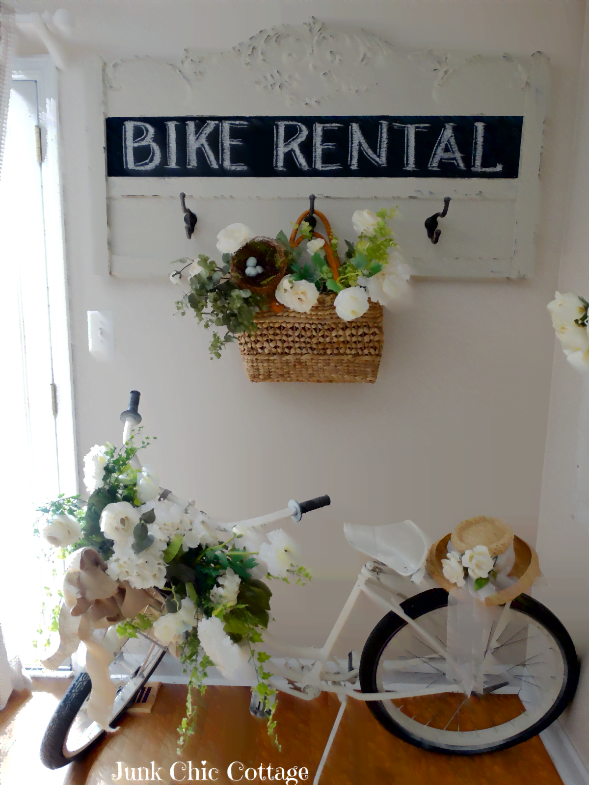 Whitewashed Headboard Chalkboard Hallway Sign