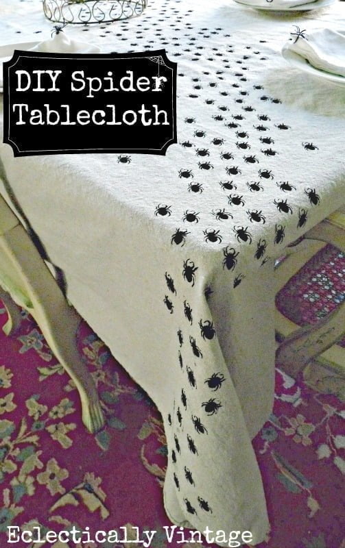 Spiders Swarm on This Tablecloth