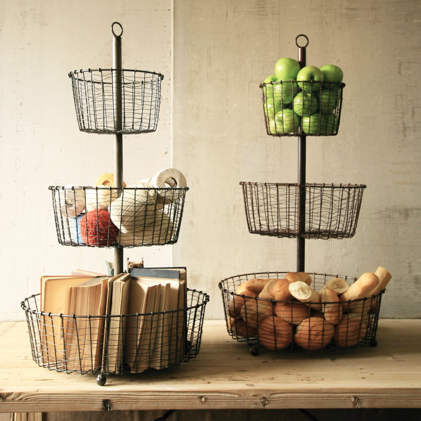 Three-tiered Wire Storage Racks