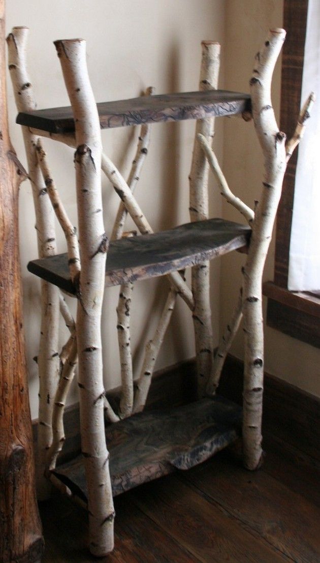 Three Tiered Shelf with White Birch Legs