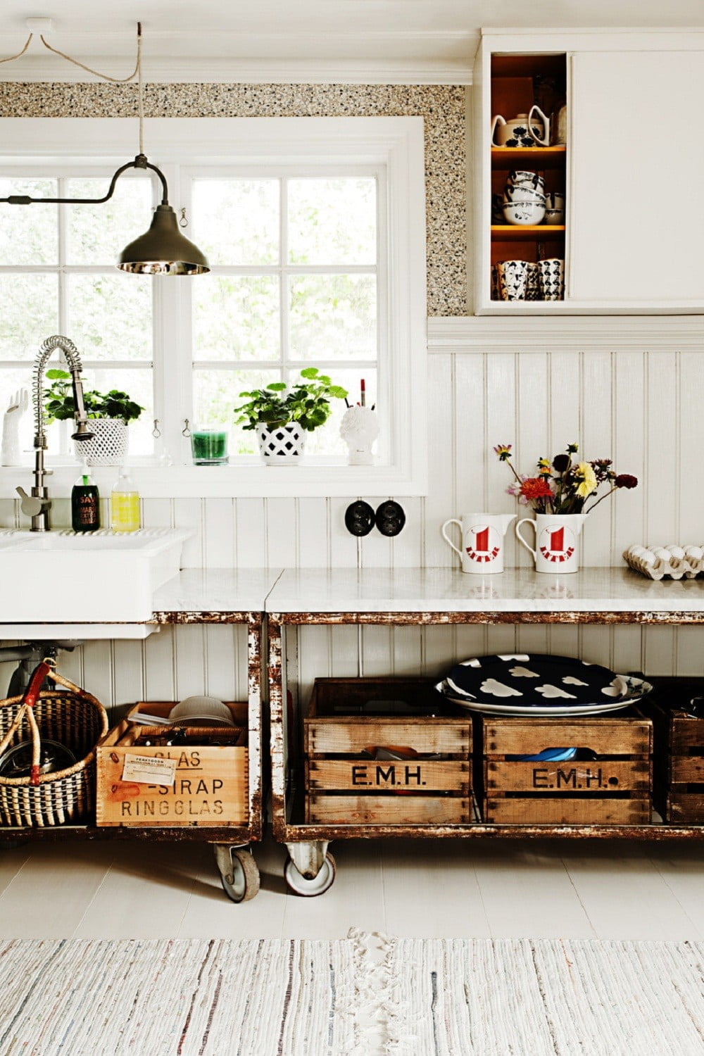 Wooden Produce Crates Turned Storage Bins