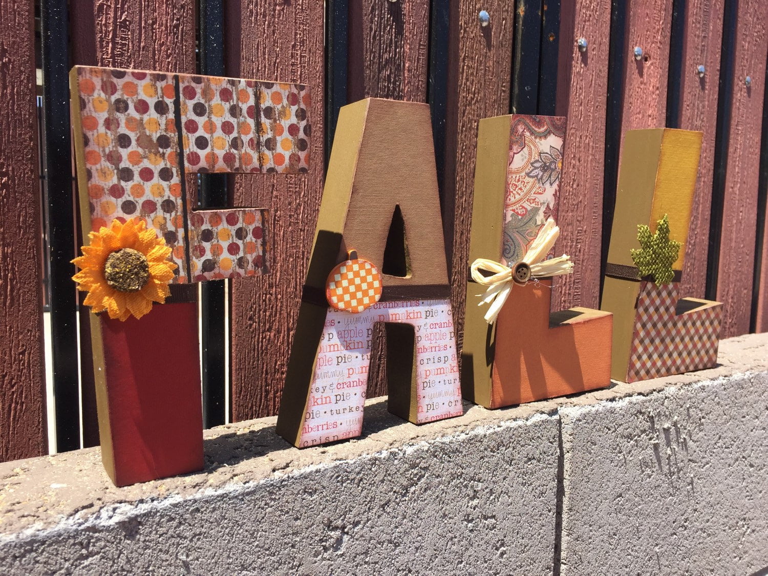 'Fall' Wooden Letter Blocks