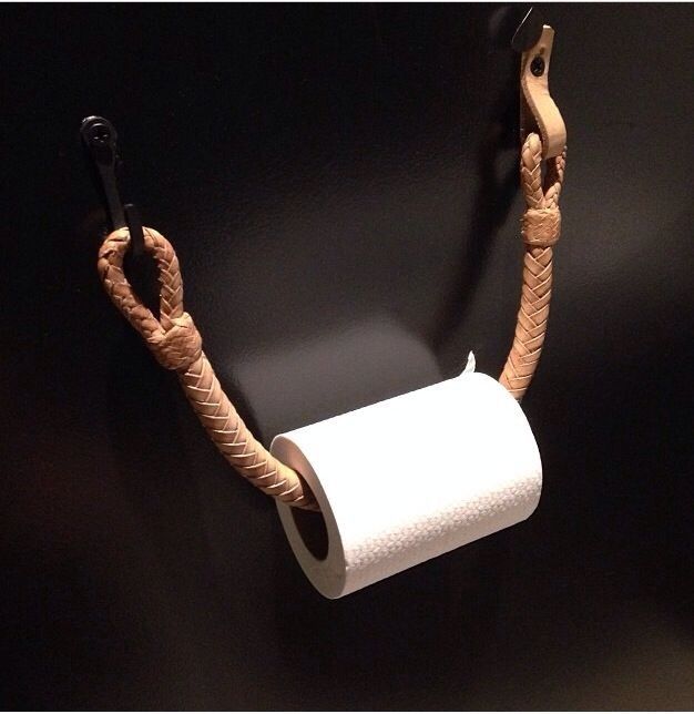 Braided Leather Toilet Paper Dispenser
