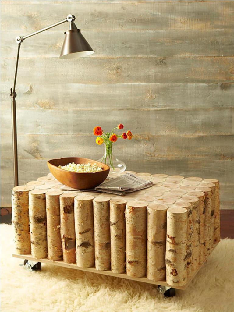 Bamboo Inspired Coffee Table on Wheels