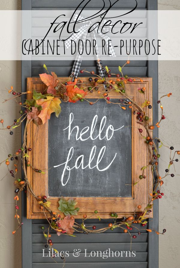 A Repurposed Cabinet Door Makes for a Special DIY Fall Décor
