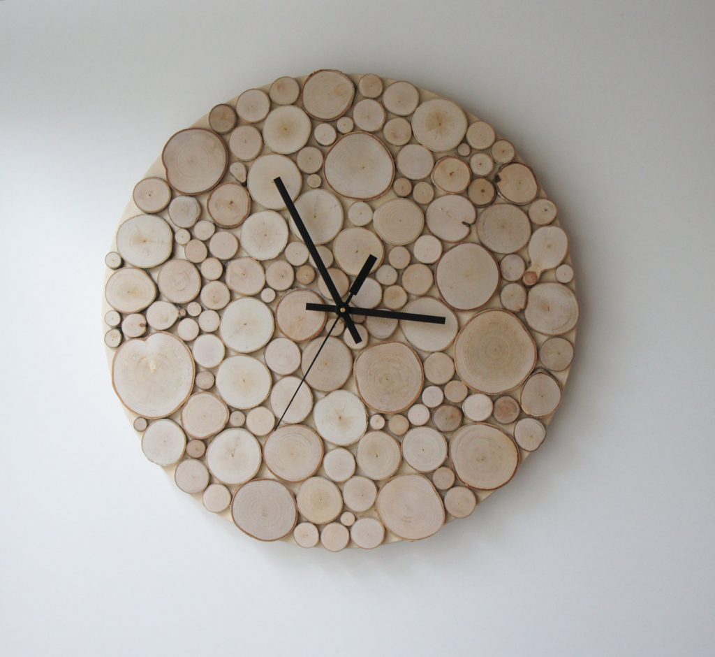 Elegantly Sliced Wood Slab Wall Clock