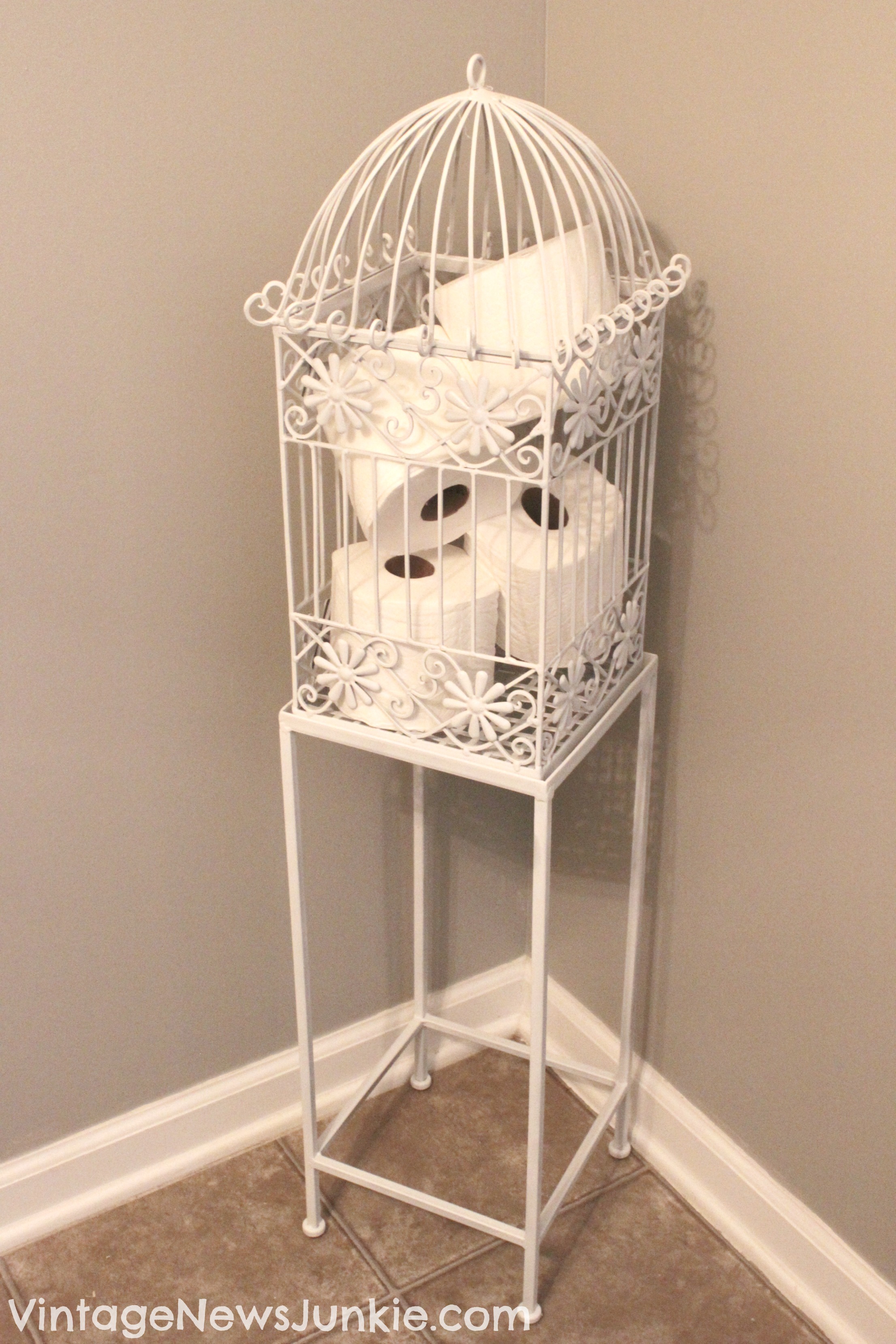 Vintage Birdcage Storage Basket