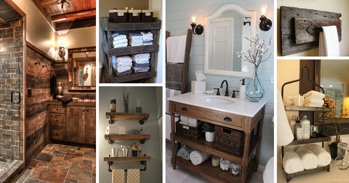 Rustic Bathroom Design And Decor Ideas, Country Style Bathroom Wall Cabinets