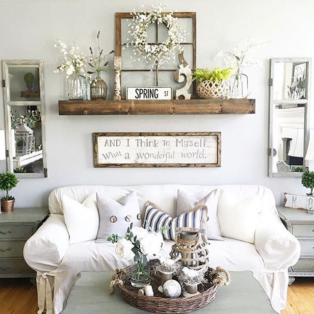 Rustic Wall Decor Idea Featuring Reclaimed Window Frames