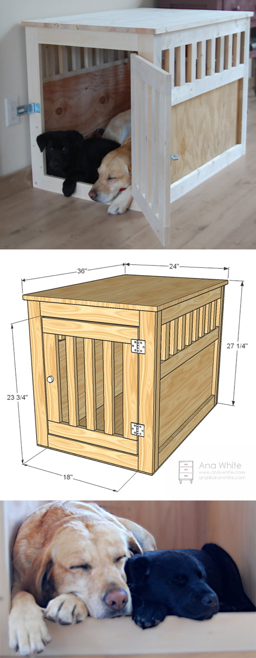 Deluxe Wooden Dog Crate