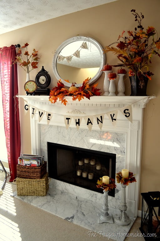 Mantel Banner with Crimson Fall Foliage — Homebnc