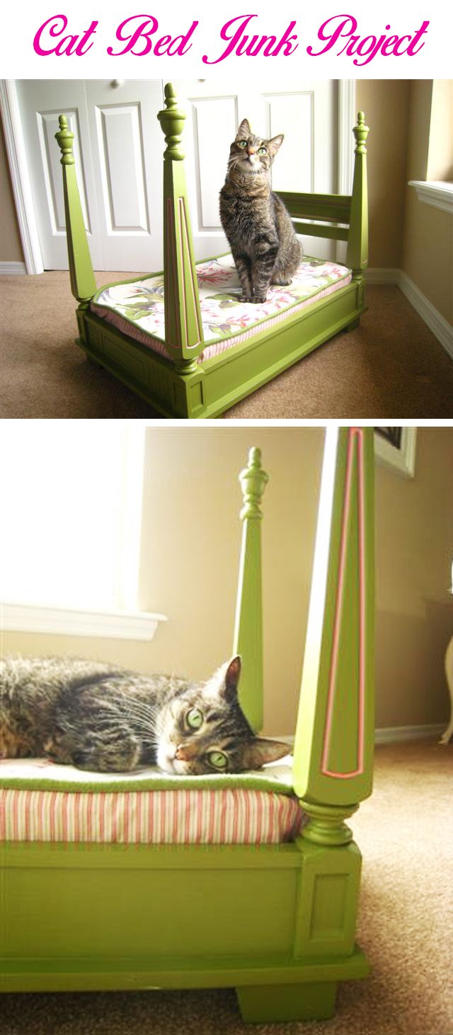 Kitty ' s Four-poster from Reclaimed End Table