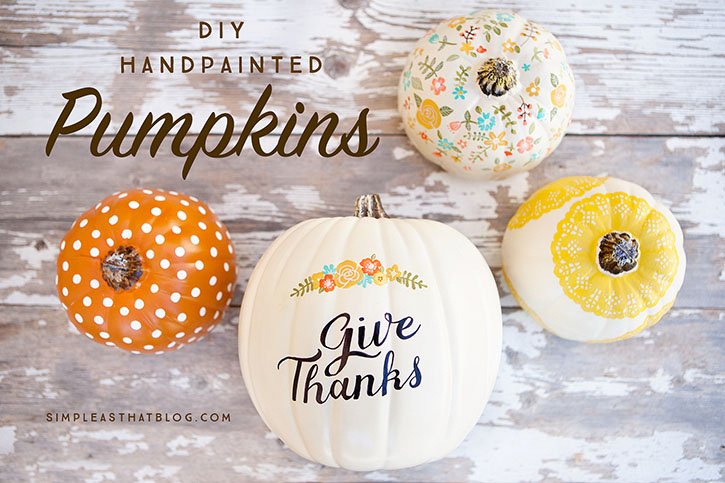 Whimsical Orange and White Painted Pumpkins
