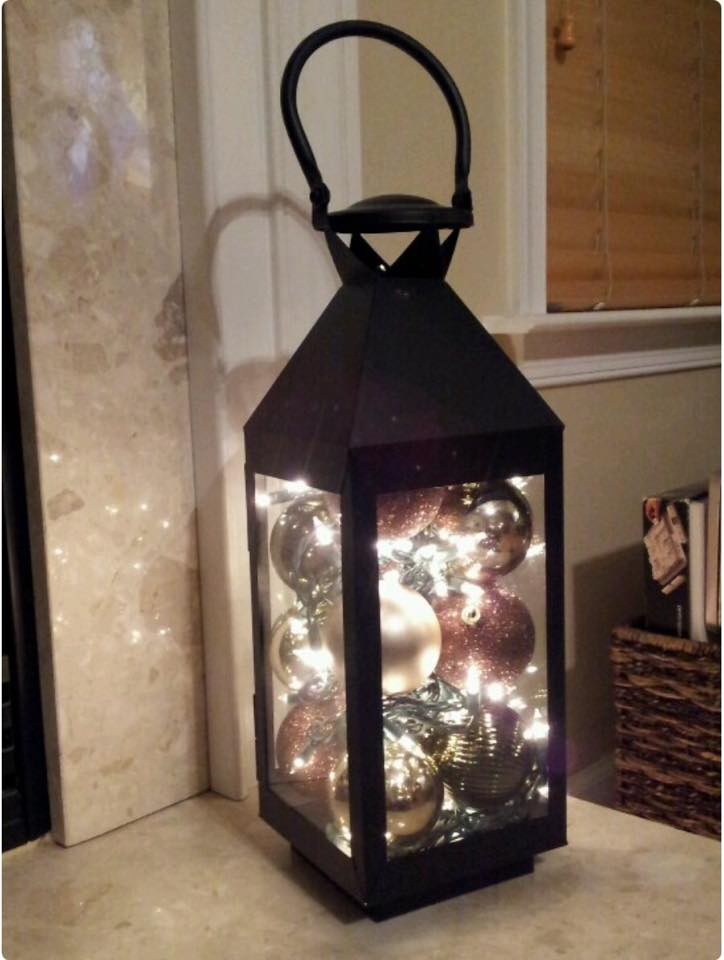 how to put fairy lights in a lantern