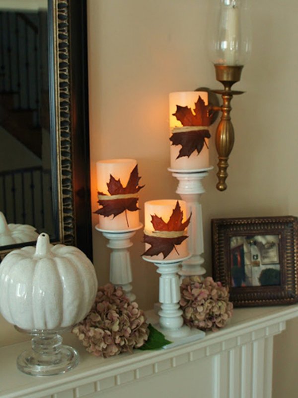 Classic Fall Leaves Decorate your Candles