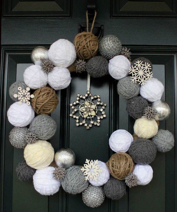 Neutral Yarn and Twine Ball Wreath