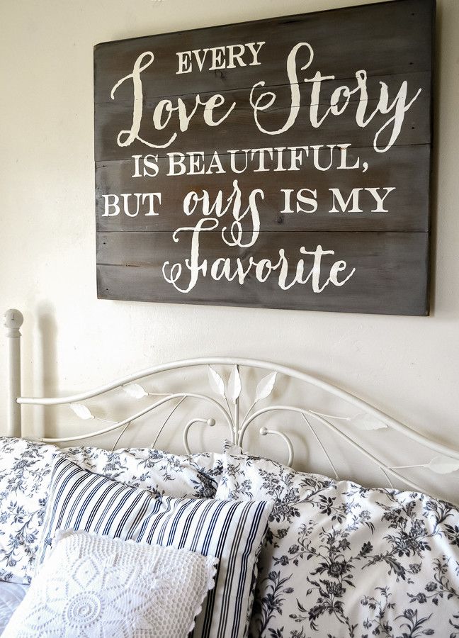 Hand-lettered Headboard Sign