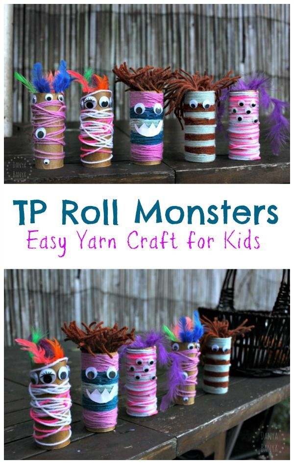 Googly-eyed Toilet-paper Tube Monsters