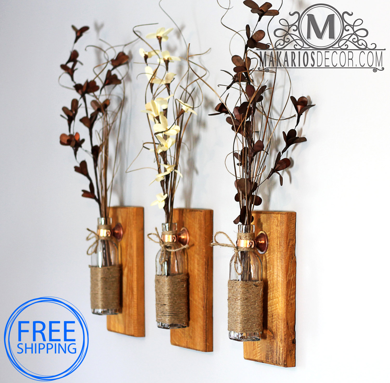 Rustic Wall Vases