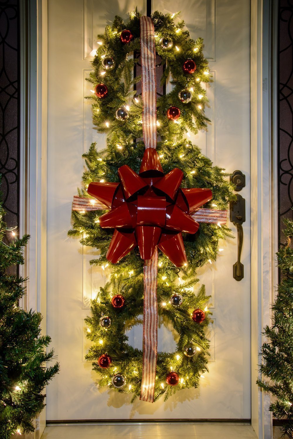 Triple Hanging Wreaths, All Tied Up