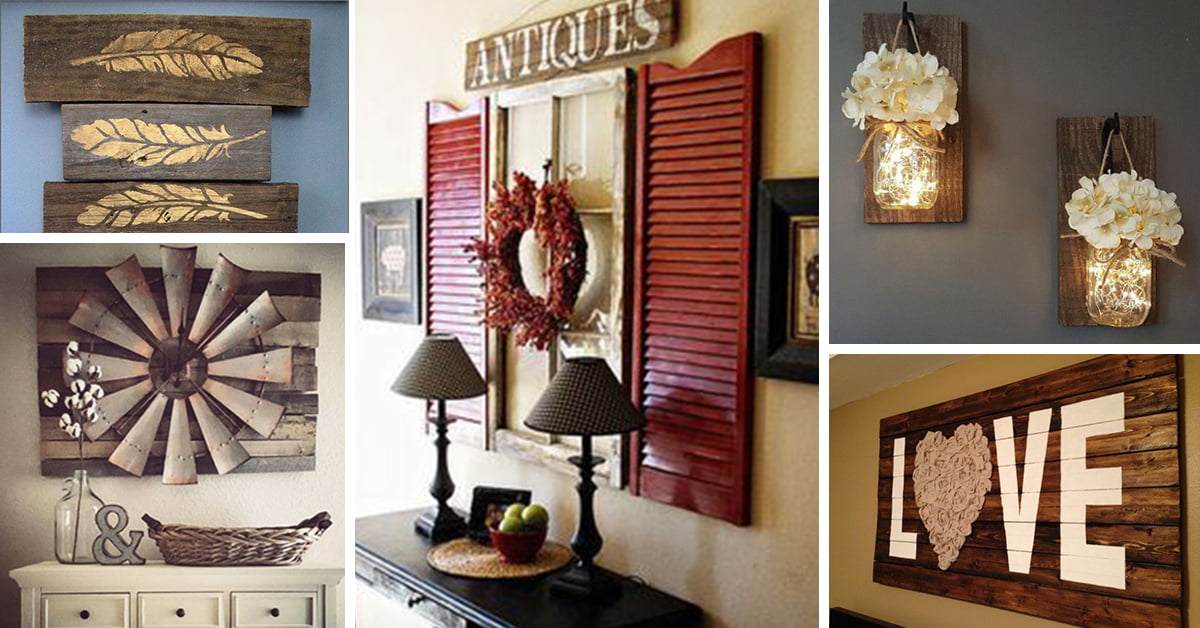 rustic wall decor shutters