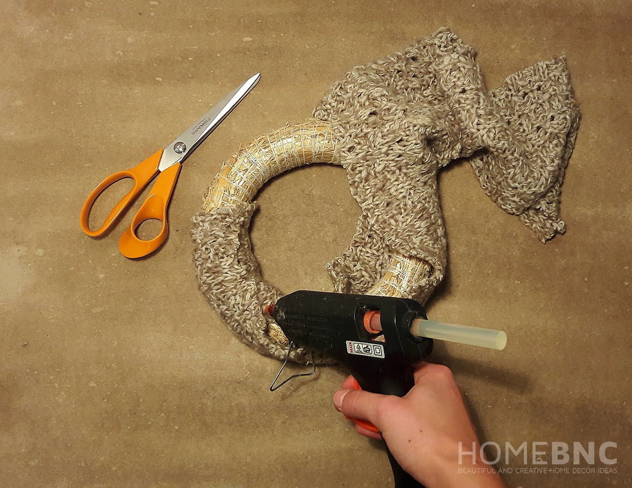 Wrap the Cut-out Around the Wreath