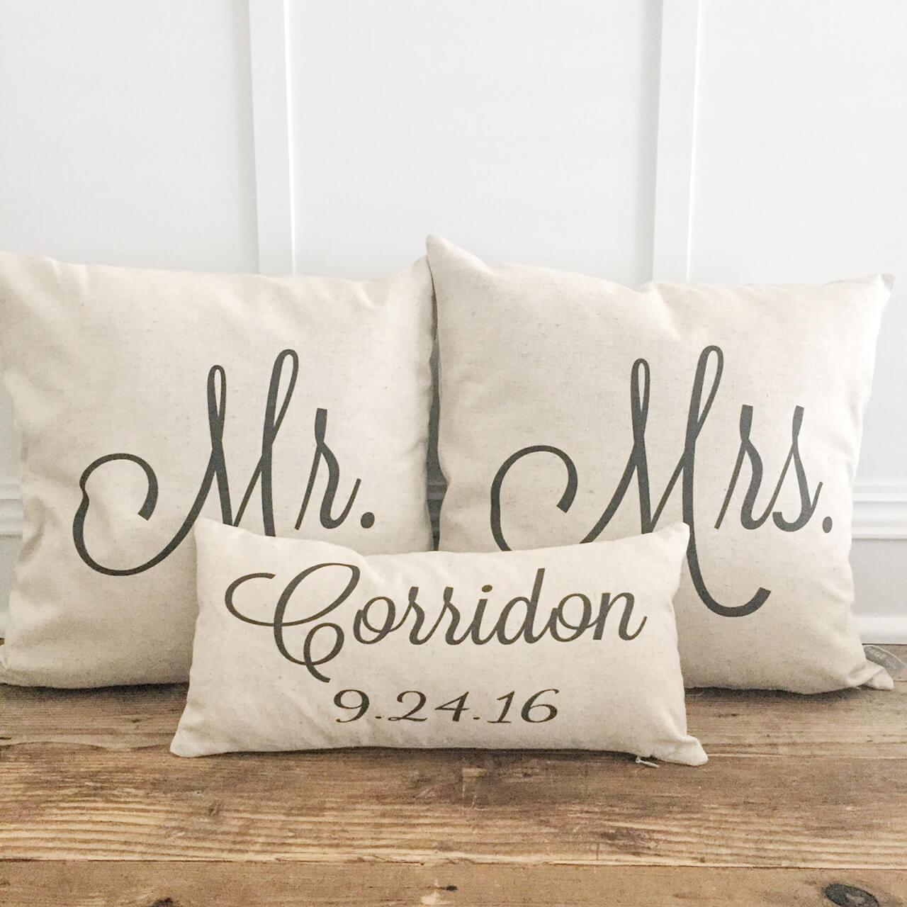 Linen Pillowcases Customized for Mr. & Mrs.